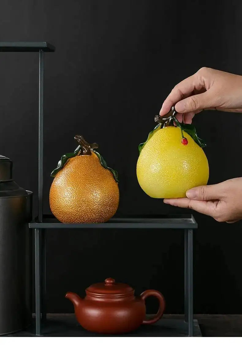 Tiktok Net Red Color Tea Pet Individuality Creativity Grapefruit Temptation Tea Ceremony Tea Tray Can Support Household Tea Room Oasis Select