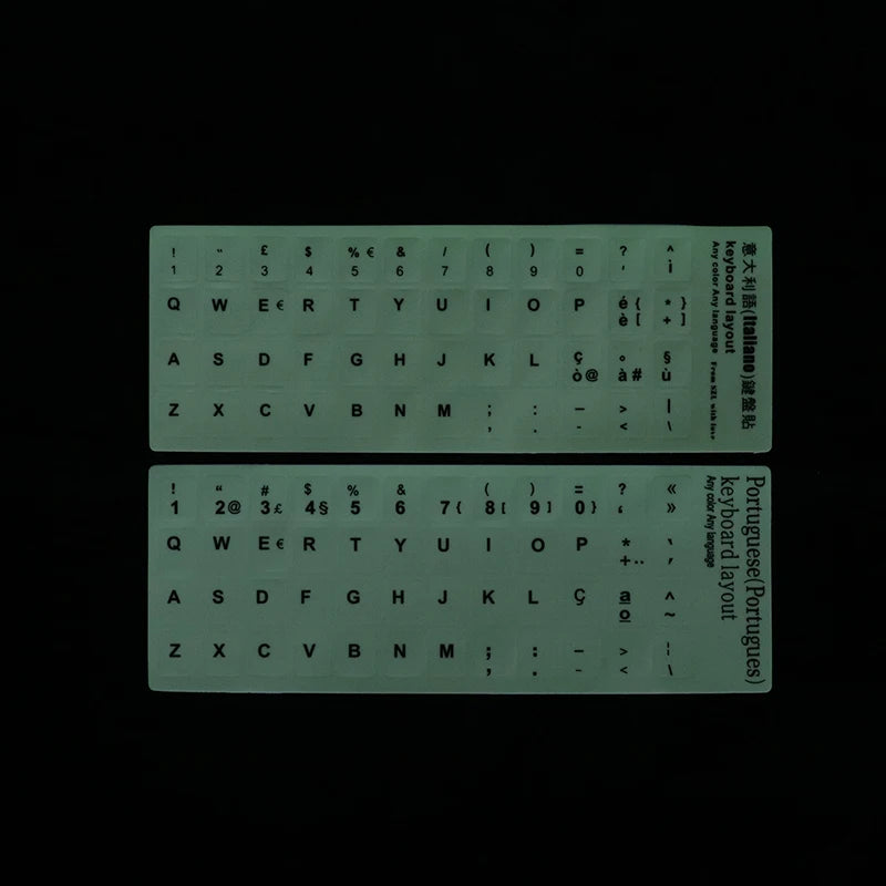Luminous Keyboard Film Spanish,Russian,Arabic,French,English Etc Language Fluorescent Keyboard Letter Protective Stickers Oasis Select