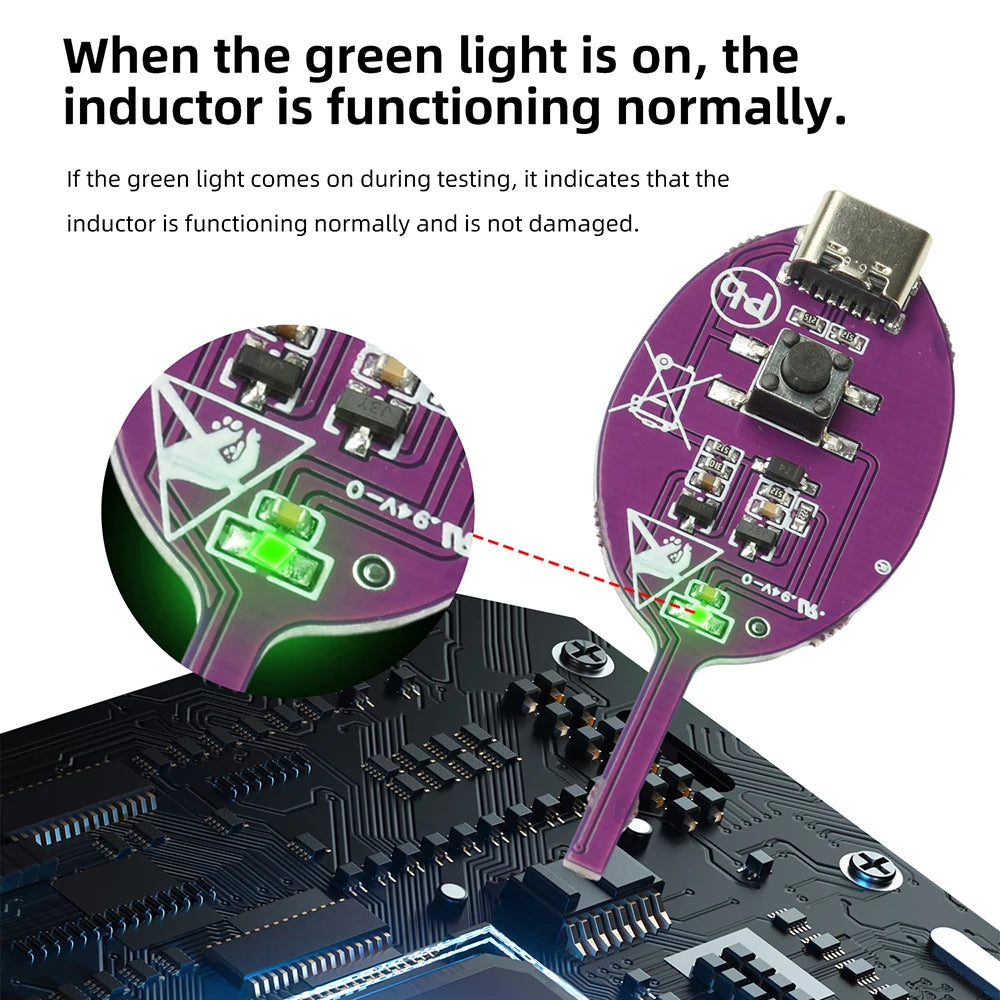 Professional Circuit Inductance Testing Tool Electromagnetic Sensing Quick Detection Type-C for Electronic Maintenance Repair Oasis Select