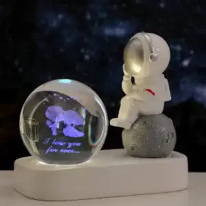 Astronaut Night Light Desktop Small Ornaments Decorative Crystal Ball