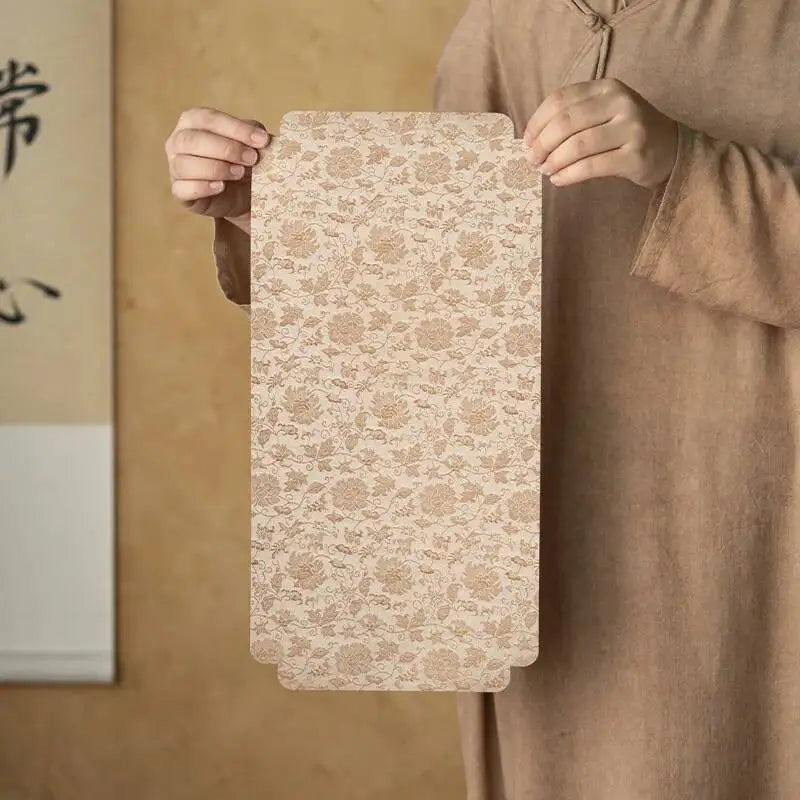 Brocade Wrapped Lotus Tea Mat Chinese Zen Waterproof Table Dry Tea Mat Home Tea Room Exquisite Tea Mat Oasis Select