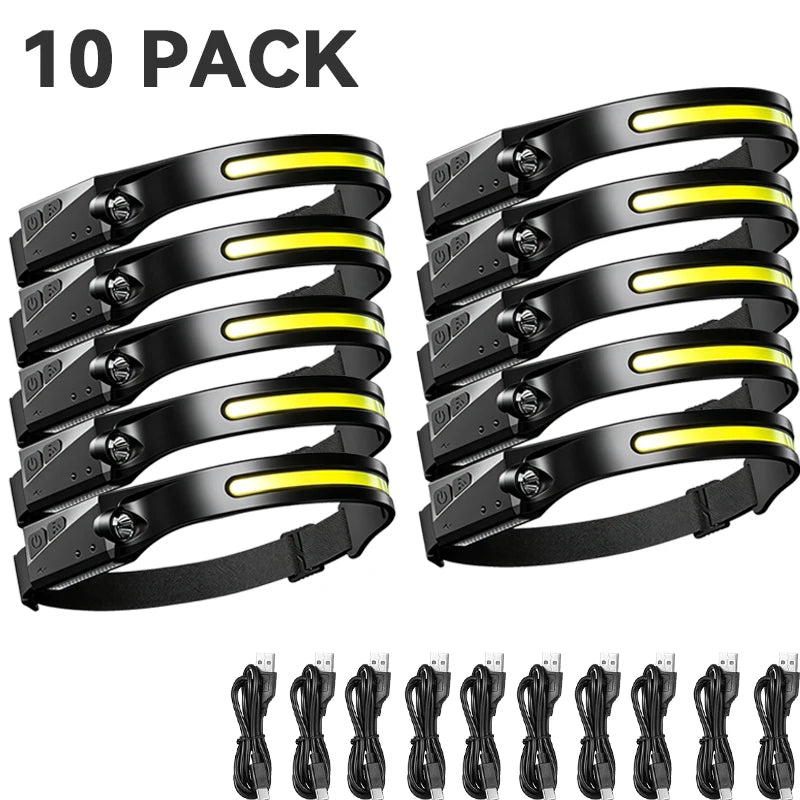 Motion Sensor LED Headlamp USB Rechargeable – 6 Modes IPX4