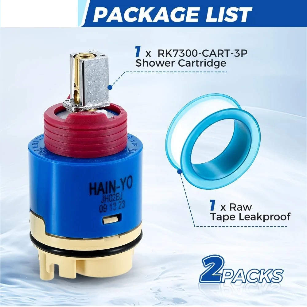 RK7300-CART-3P Shower Pressure Balance Valve Cartridge for Zurn Z-7300,Handle Faucets,tub and Shower Valves W/Anti-leak Tape Oasis Select