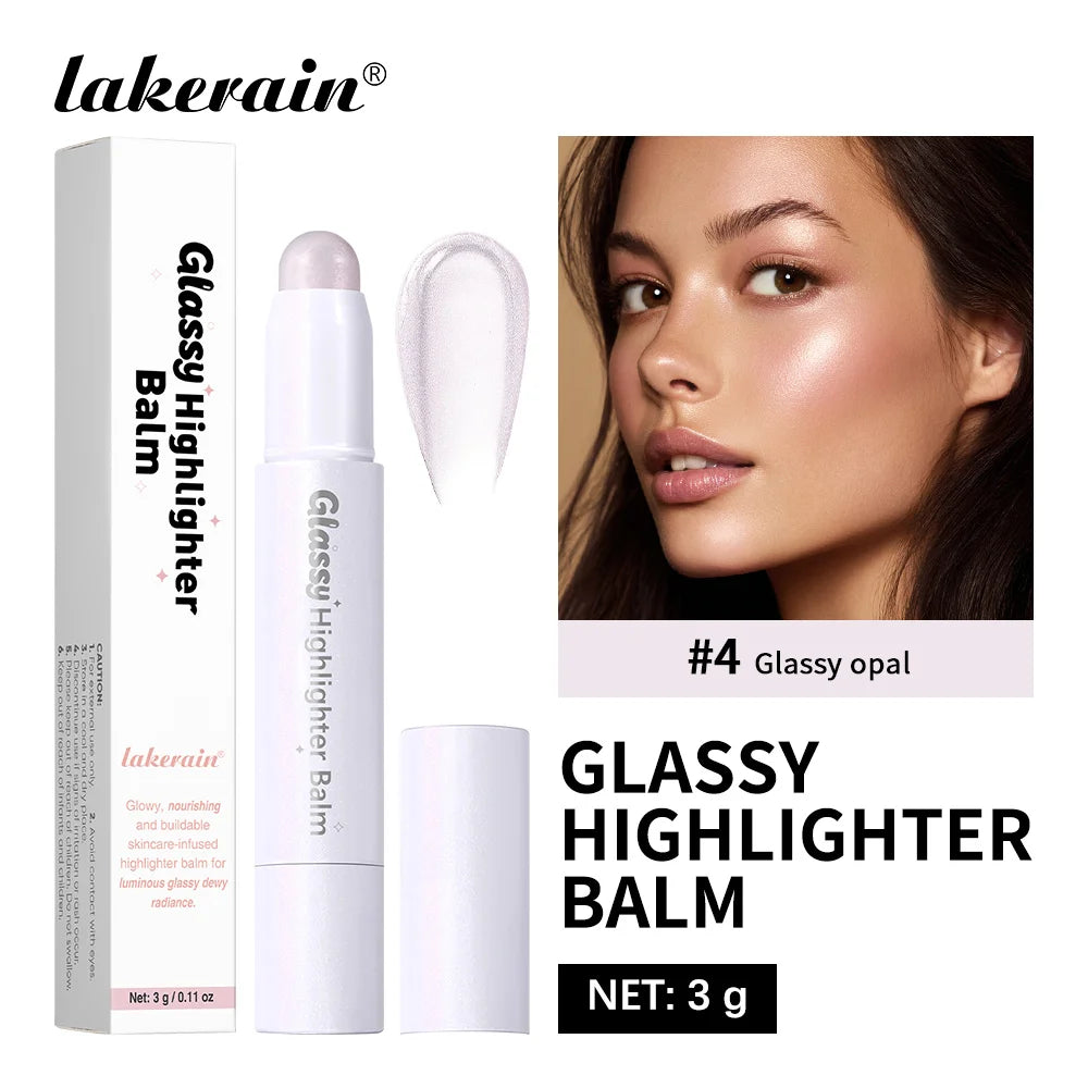 Glassy Highlighter Balm Brighten Complexion Deep Hydration Long Lasting Wear Highlighting Cream Eye Cheek Lip Body Glossy Pen Oasis Select Glassy Opal