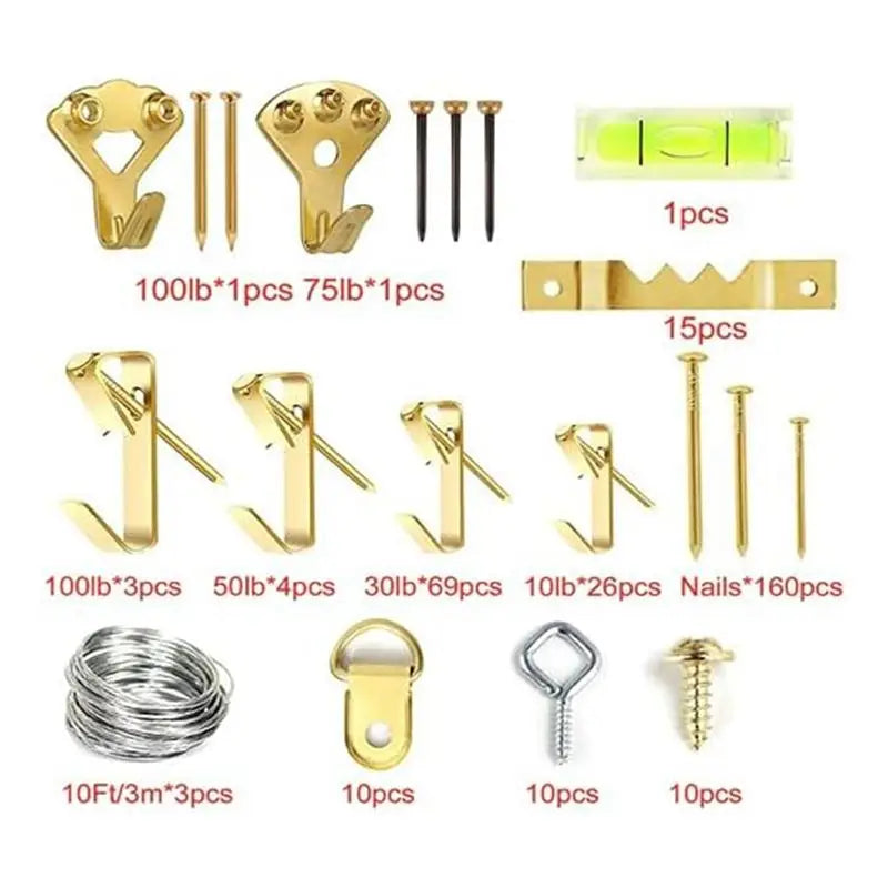 LIKE WISH 314 PCS Picture Hanging Kit Metal Heavy Picture Hanging Hooks For Drywall, Picture Hooks With Nails,Hanging Wire Sawto Oasis Select