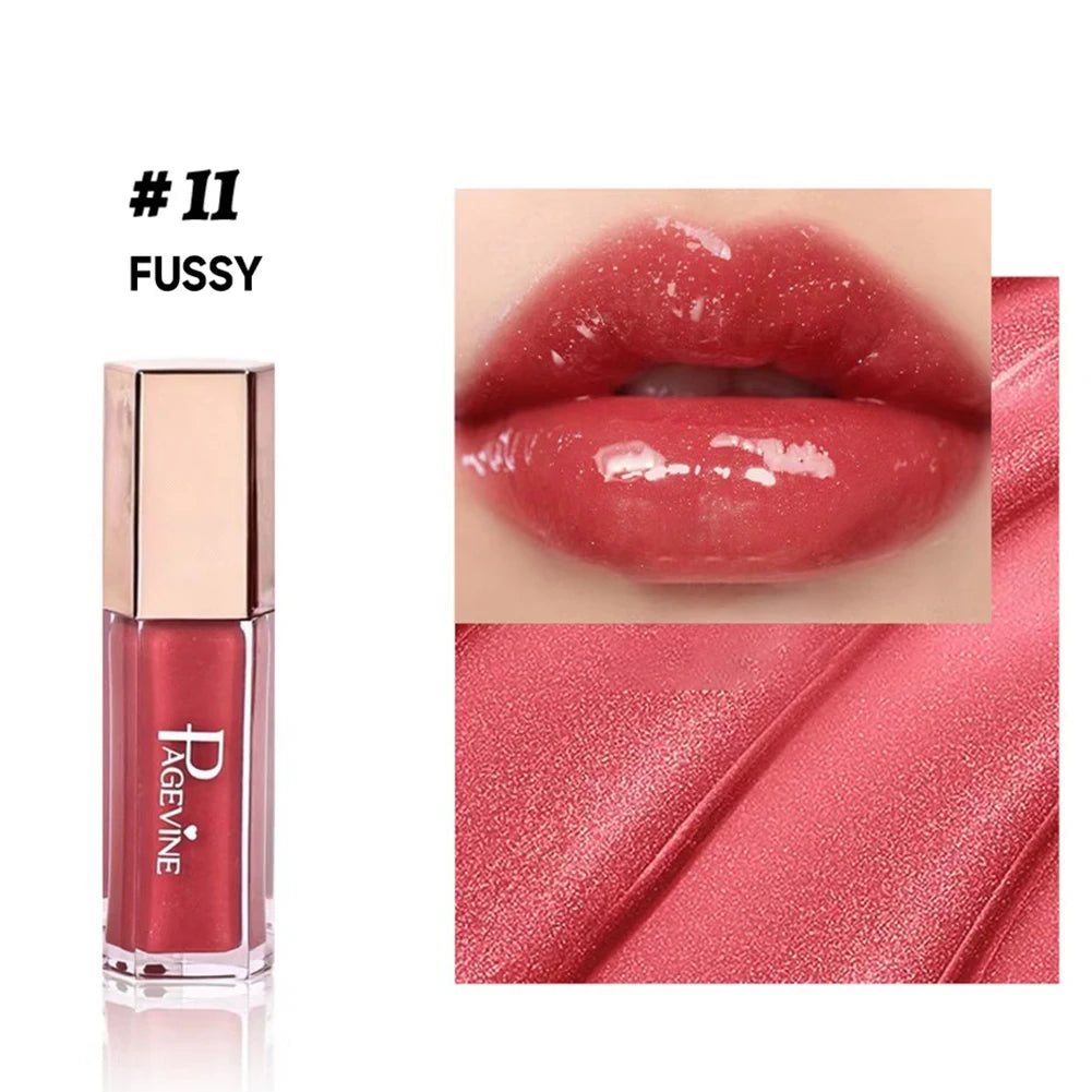 Shimmer Glitter Moisturizing Lip Gloss Multiple Pearly Shades Plump Full Pout Lip Liquid Lightweight Comfort Lip Makeup Oasis Select 011