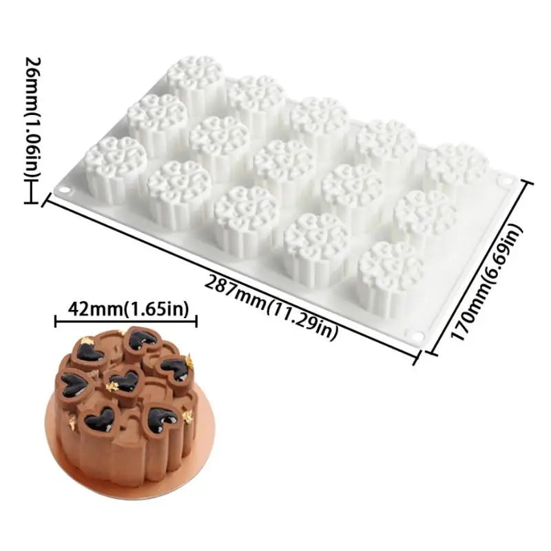 1pc Splicing Heart-Shaped Design Silicone Cake Mold Rose Chocolate Mold Valentine's Day Mousse Cake Mold Dessert Baking Tools Oasis Select B