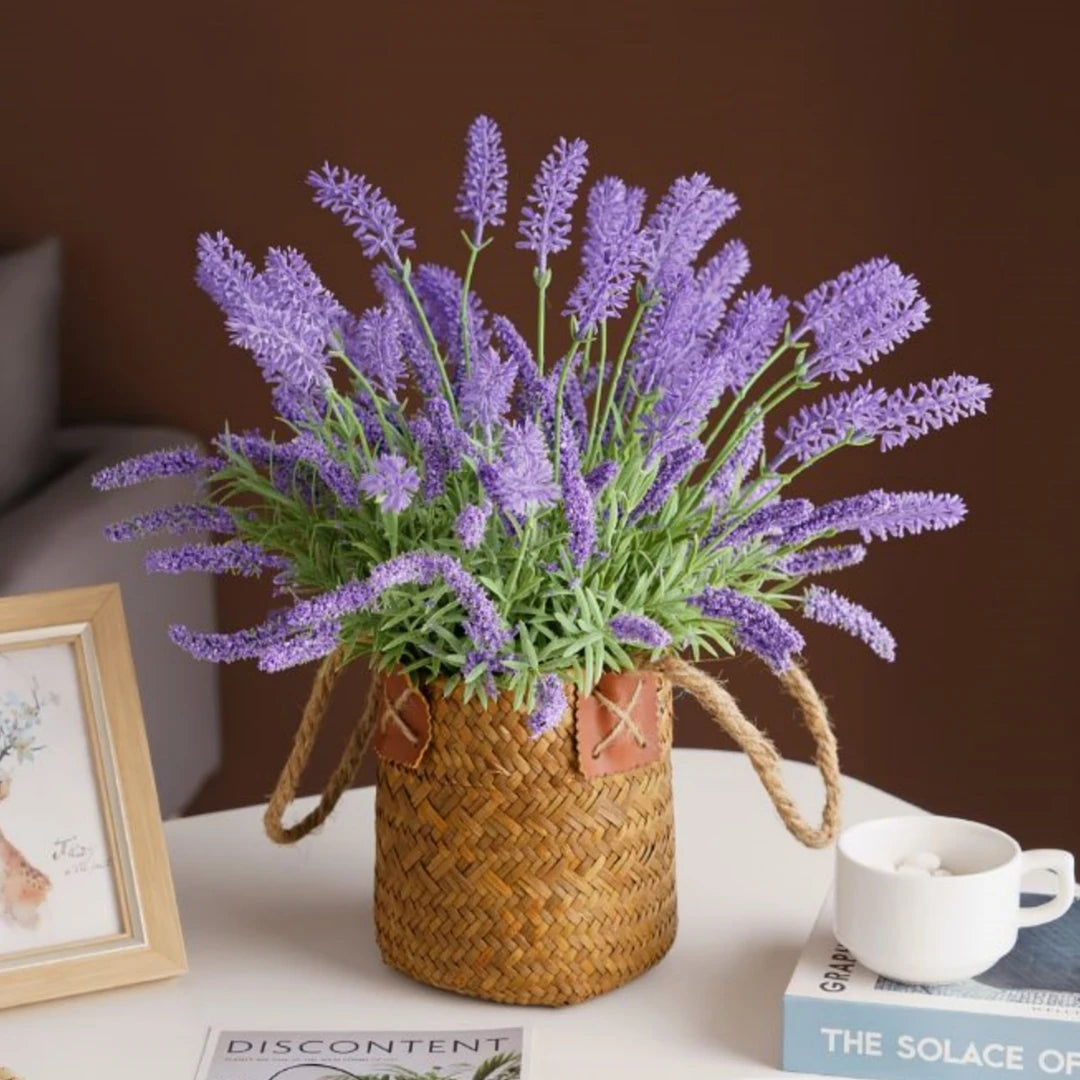 7-Branch 38cm Artificial Lavender Bouquet for Home Table Decor Hotel Wedding Floral Arrangement Fake Flower Oasis Select
