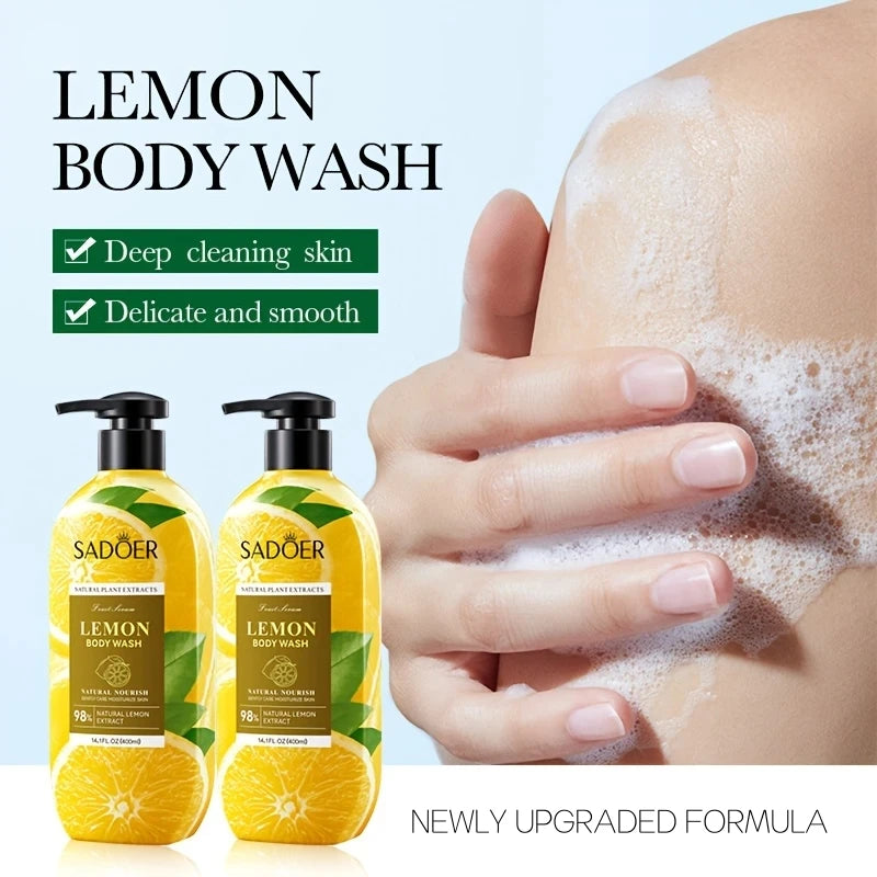 SADOER 400ml Lemon Shower Gel – Moisturizing & Hypoallergenic
