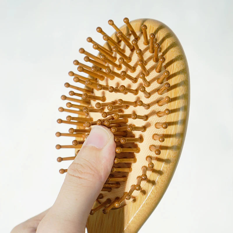 Bamboo Air Cushion Massage Comb – Scalp & Hair Care Brush Bamboo Hair Comb Oasis Select