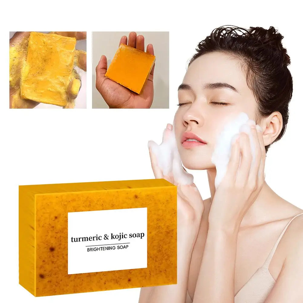 100g Turmeric Kojic Acid Glow Soap Dark Spot Acne Removal Even Skin Tone Mositen Smooth Skin Deep Cleansing Handmade Soap Oasis Select