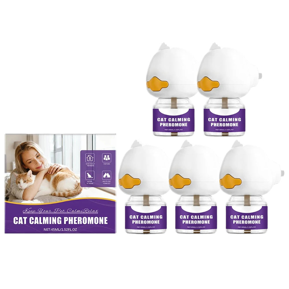 45ML Pheromone Diffuser for Cats, Pet Emotional Soothing Calming Effectively Relieves Anxiety Stress Reduce Scratching Device Oasis Select 5pcs
