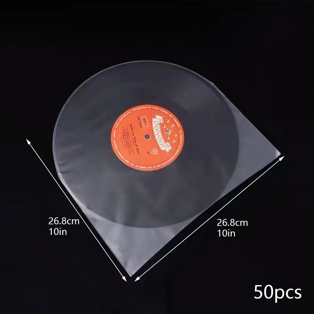 50Pcs Anti-Static Vinyl Record Sleeves – 7, 10 & 12 Inch LP Bags