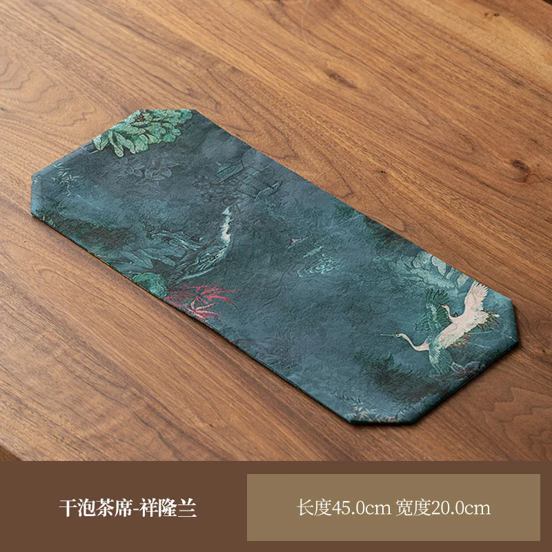 Silk Ruyi Tea Coaster, Teapot Mat, Kung Fu Tea Set Accessories, Anti-Collision Heat Insulation Mat, Teapot Holder, Tea Oasis Select - Xianglong Orchid