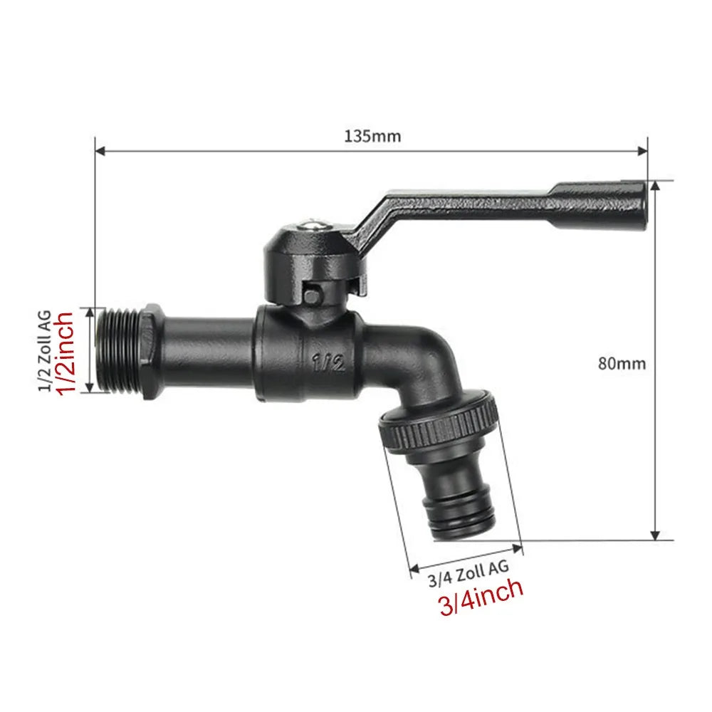 Durable All Copper Tap Water Faucet 4/6/8 Points Garden Irrigation Valve Switch One Into One Out Thread Sink Tap Garden Watering Oasis Select 1-2-3-4inch