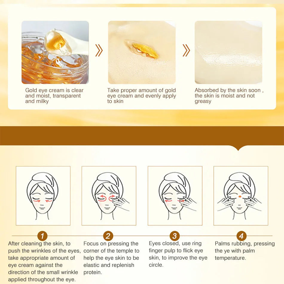 Gold Eye Cream – Hydrating & Anti-Wrinkle Formula | 30g Eye Cream Oasis Select