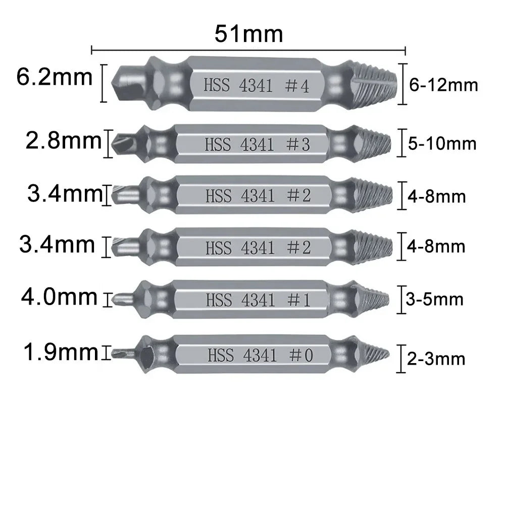 SLADE Stripped Screw Extractor Set – HSS Broken Bolt Remover Screw Extractor Set Oasis Select
