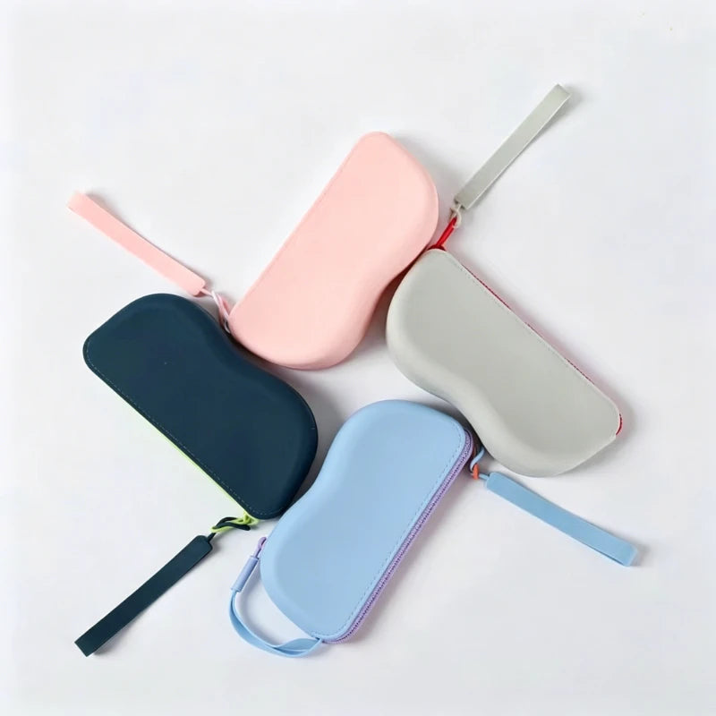 1pc Portable Silicone Glasses Case, Zipper Closure, Minimalist Eyeglass Pouch for Travel, Protective Glasses Case for Men Women Oasis Select