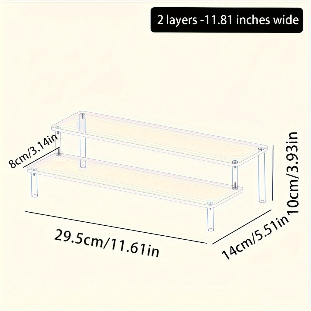 1pc Multifunctional Acrylic Transparent Stepped Cake Stand Paper Cup Cake Dessert Display Stand Suitable for Parties Oasis Select 2layer- Transparent