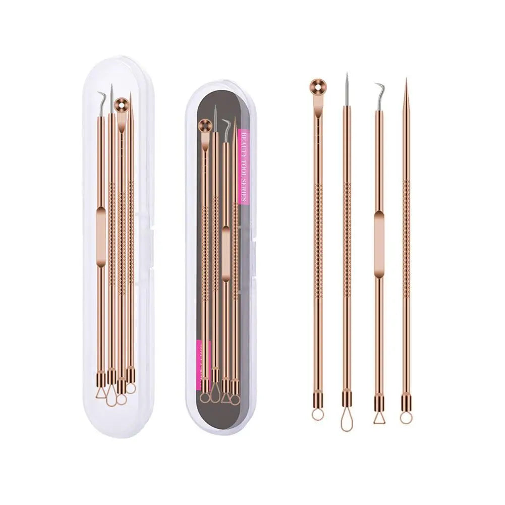 4-Piece Blackhead Remover Tool Set – Stainless Steel Pimple Popper Blackhead Remover Tool Oasis Select C