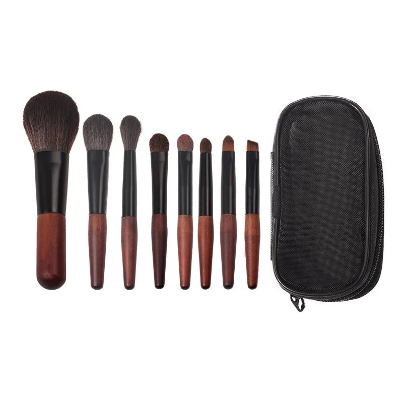 Mini Portable Makeup Brush Set Super Soft Animal Hair Eye Shadow Makeup Tools All Face Professional Oasis Select A
