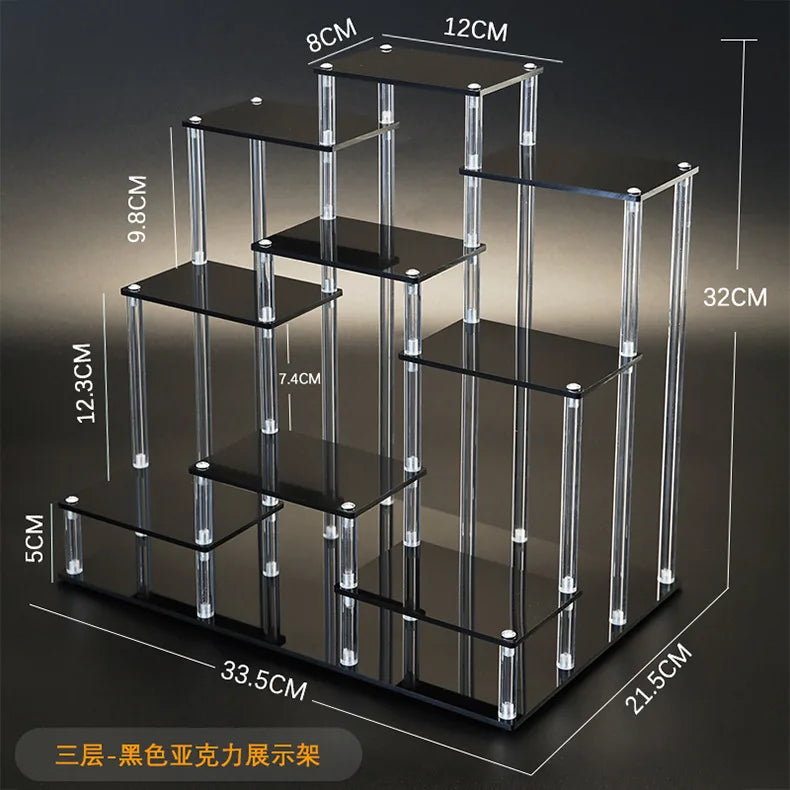 Acrylic Multi-Layer Tiered Display Rack & Storage Shelf
