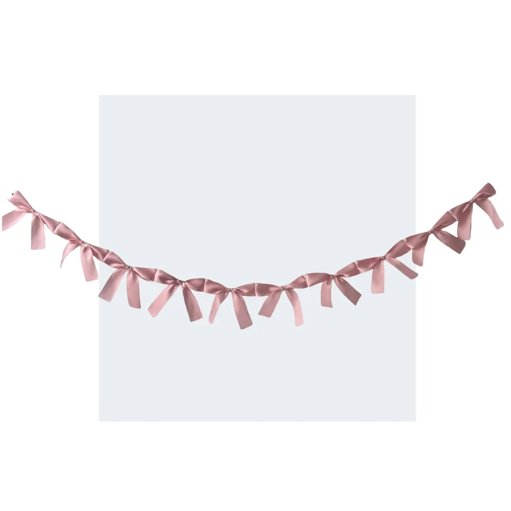 1.8M Pink White Blue Satin Bow Handmade Webbing Hanging Garlands for Birthday Wedding Party Girl Room Girly Heart Decorations Oasis Select Bean Powder