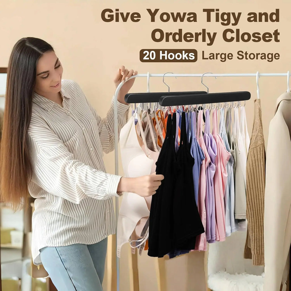 1/2pcs women's bra hanger, wooden vest organizer rack, suitable for dorms and apartments, can hang vests, hats, scarves, etc. Oasis Select