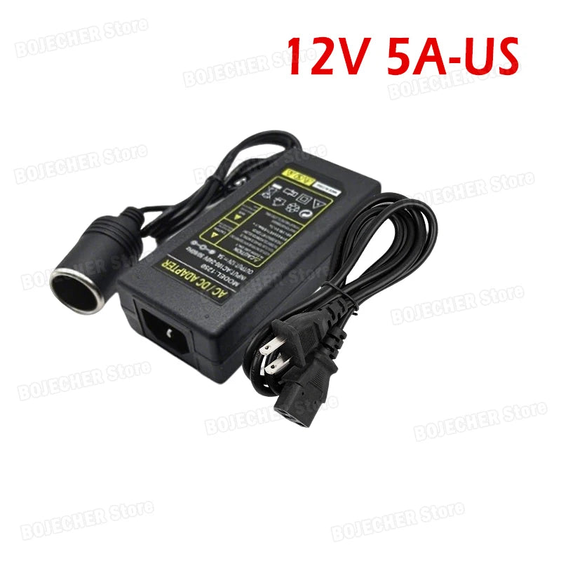 60W 12V 5A Car Power Adapter Cigarette Lighter Converter AC To DC Converter 220V To 12V Cigarette Lighter Socket Transformer Oasis Select 12V 5A US