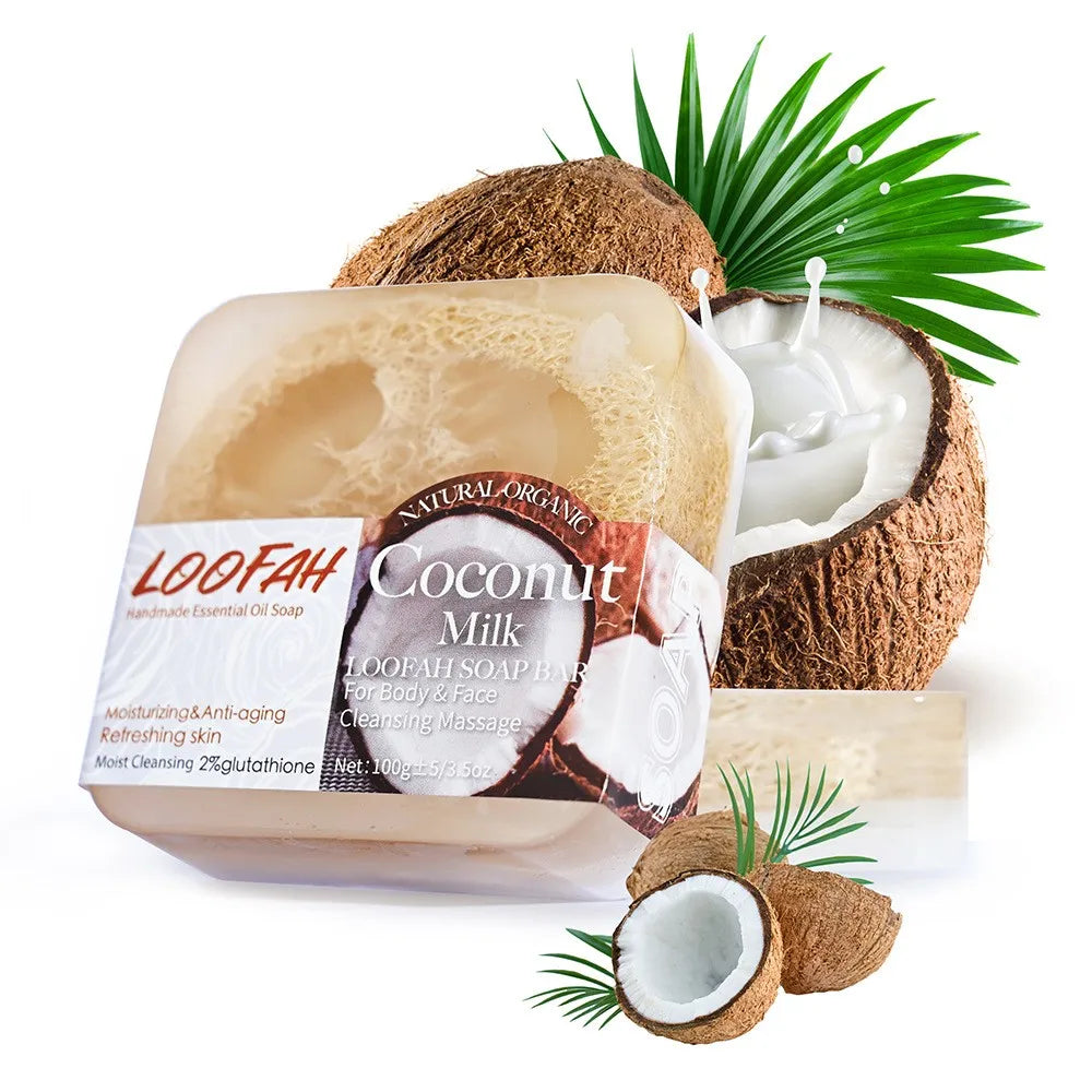 Loofah Coconut Oil Soap with Glutathione – Cleanse & Moisturize