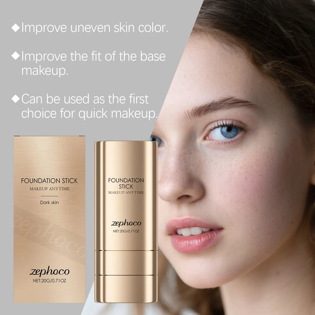 2-in-1 Foundation Stick for Uneven Skin Tone Lightweight and Adherent Moisturizing Natural Concealer Clear Matte Foundation Oasis Select