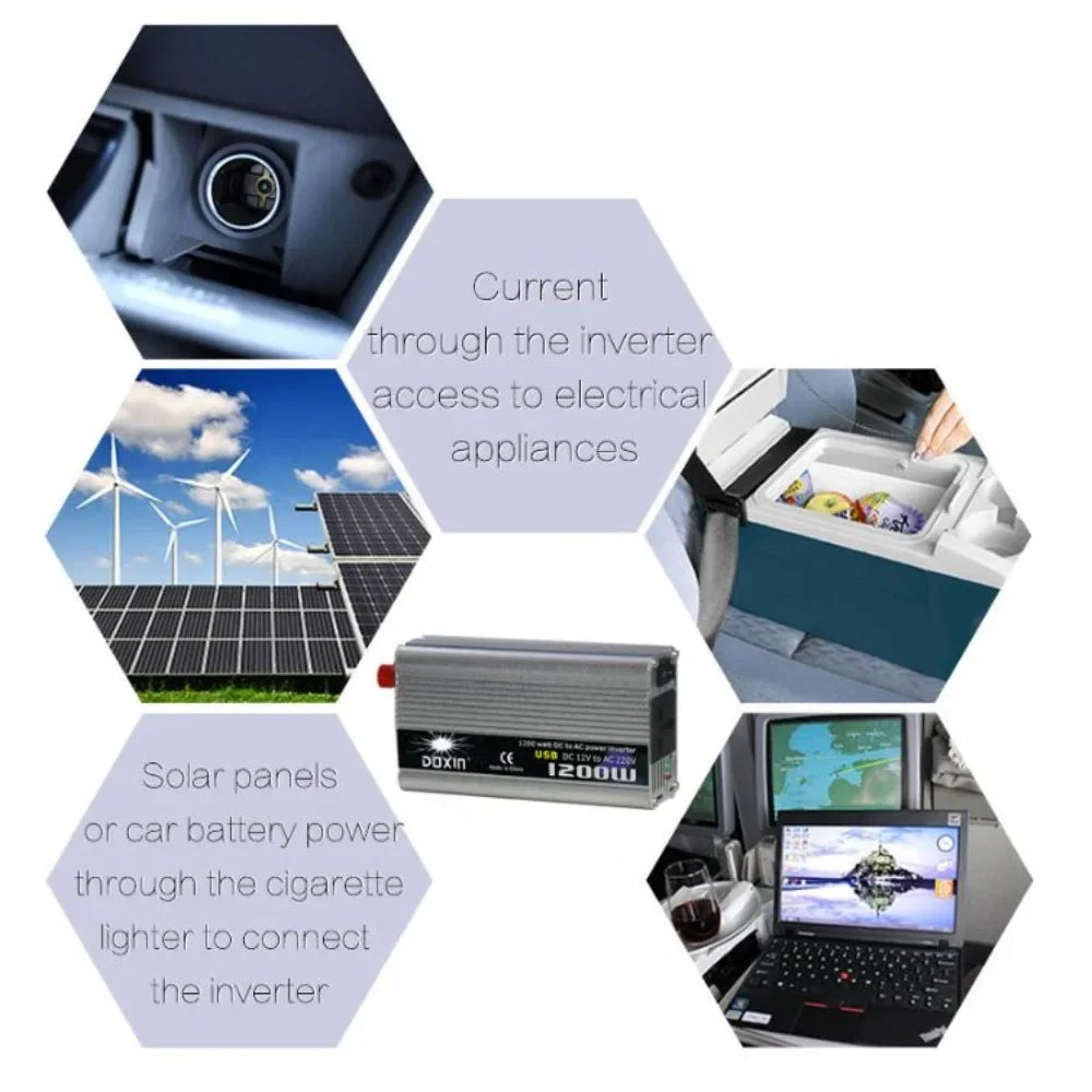 Car Wave Inverter DC 12V 220V 24V 110V AC 300W 500W 800W 1000W 1500W 2000W Inversor Car Adapter Power Solar Inverter Converter Oasis Select
