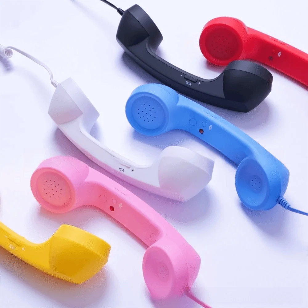 Wired Receiver Retro Telephone Handset Handheld Receiver External Volume Control Wired Microphone Handset Type-C/3.5mm Oasis Select