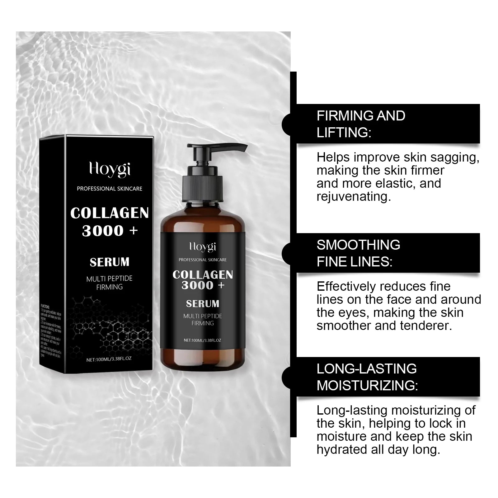 Hyaluronic Acid Serum Lifting Tighten Fade Fine Lines Moisturizing Smoothing Repair Brightening Facial Skin Softening Skin Care Oasis Select