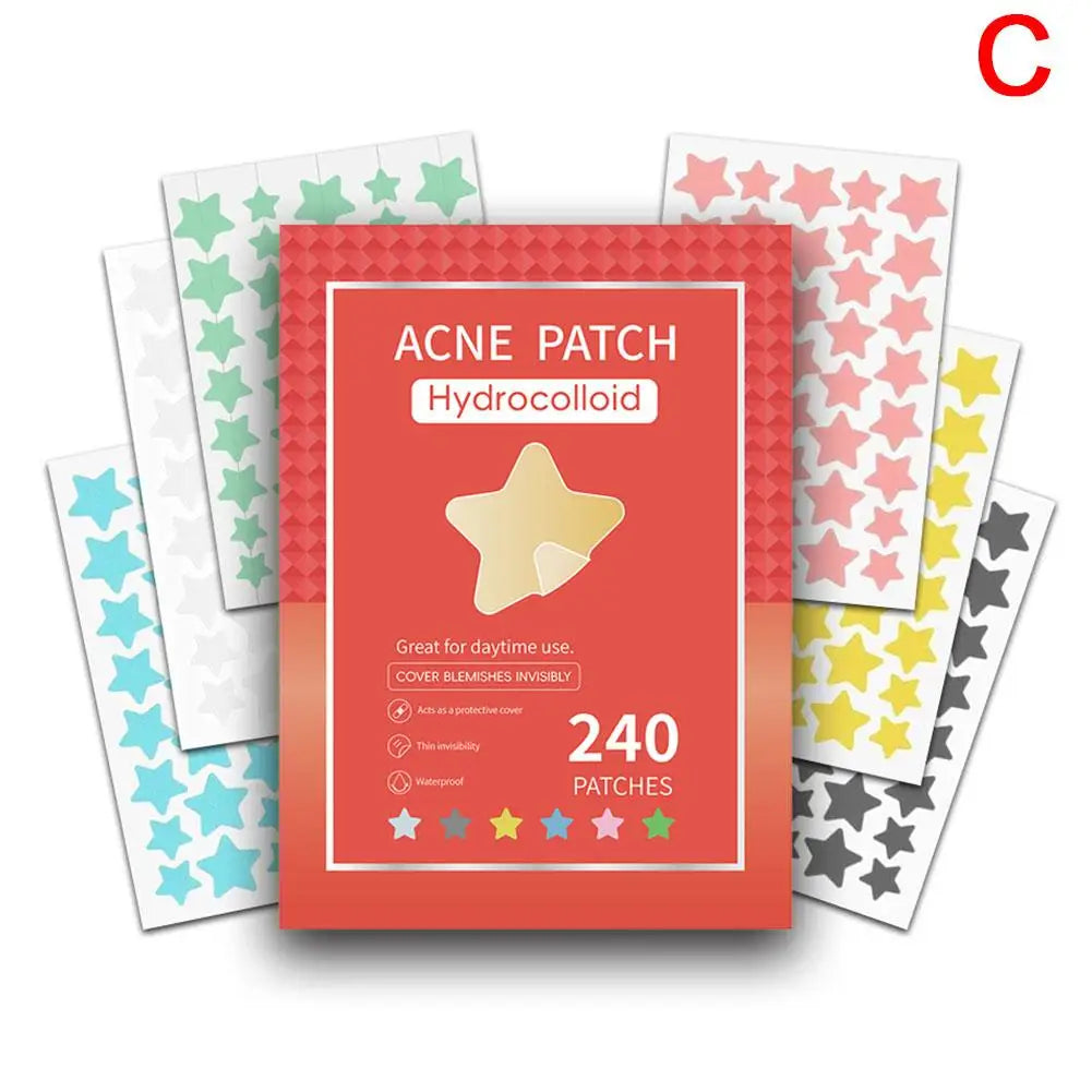 1pack Colorful Star Pimple Patch Acne Colorful Invisible Acne Removal Skin Care Stickers Concealer Face Spot Beauty Makeup Tools Oasis Select C