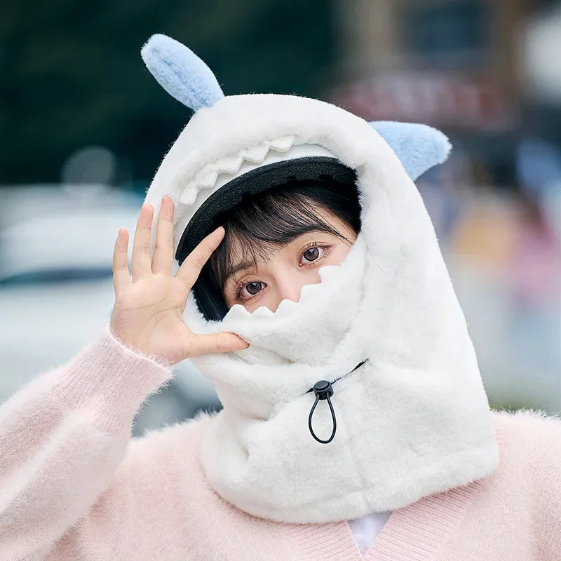 Motorcycle Mask Hat Balaclava Children Adult Winter Full Face Mask Hat Head Neck Cover Skiing Beanies Shark Ear Protection Caps Oasis Select A
