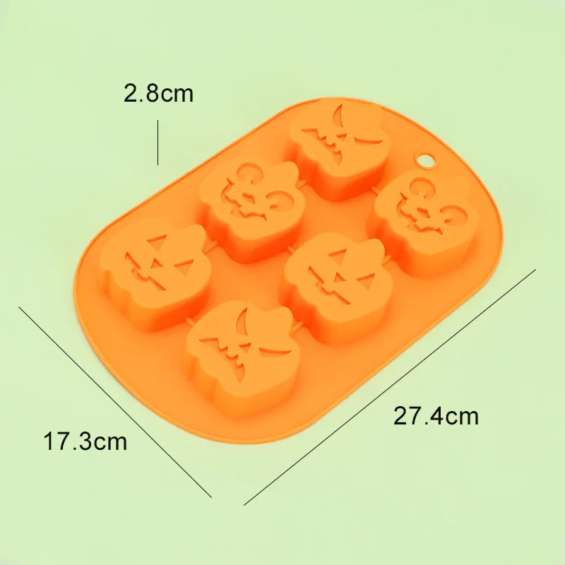 Halloween Silicone Molds Pumpkin Candy Mould Tray Pumpkin Ghost Bat Skull Fondant Chocolate Moulds for Craft Cupcake Soap Jelly Oasis Select 292