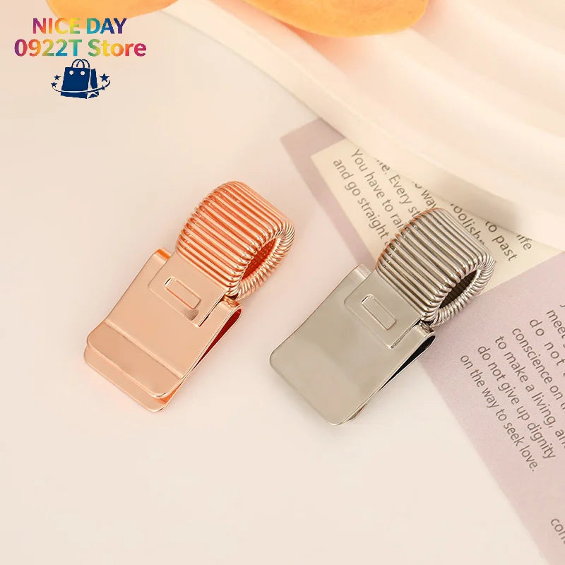 Retro Spring Metal Pen Clip Portable Notebook Pen Fixing Clamp Student Office Accessories@#X Oasis Select