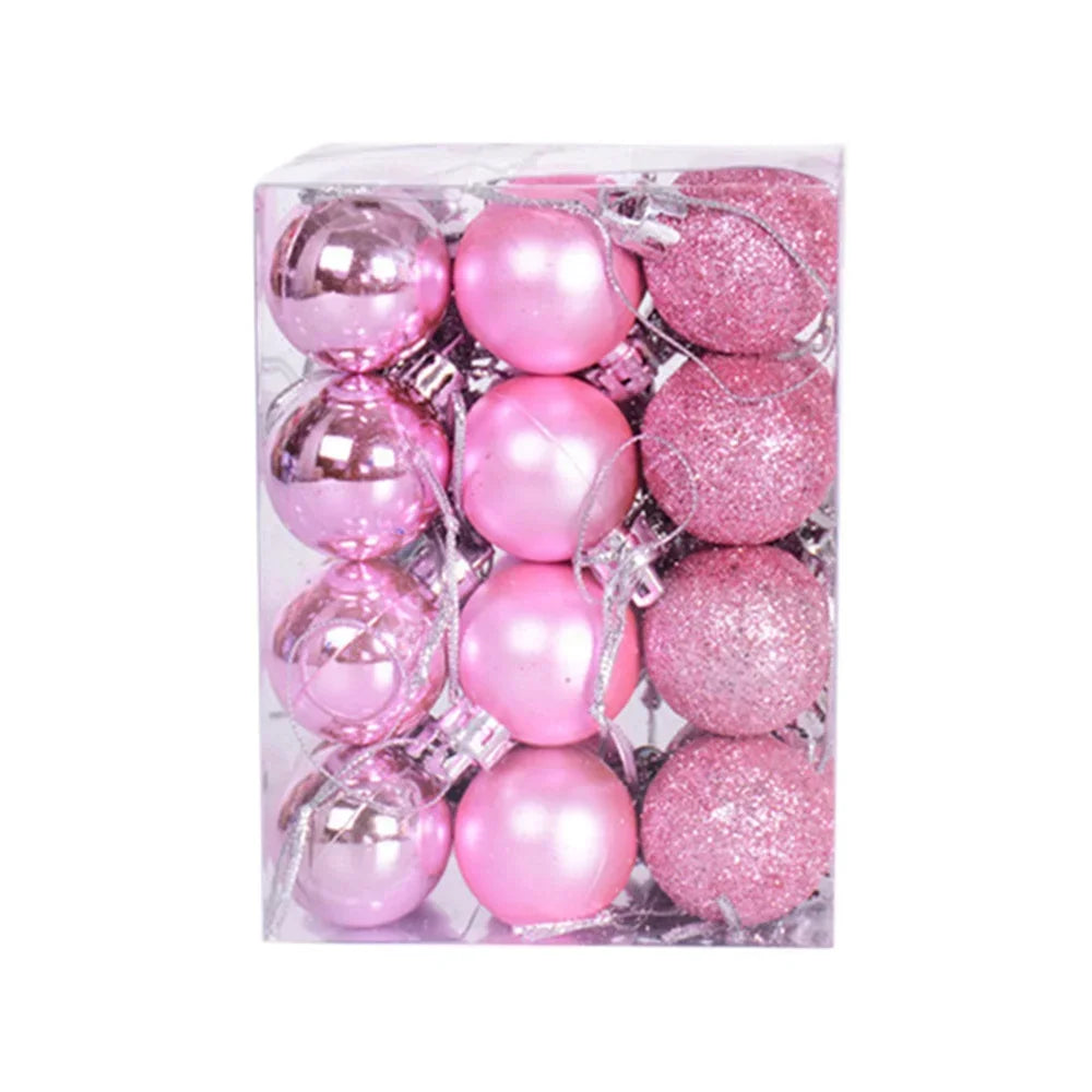 12-Pack Velvet Christmas Ball Ornaments 6cm – Red, Green & White
