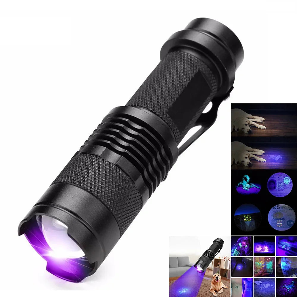 LED UV Blacklight Flashlight 395nm – Aluminum Inspection Torch