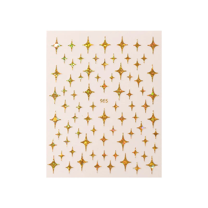 3-Sheet Heart Nail Stickers – Self-Adhesive Nail Decals