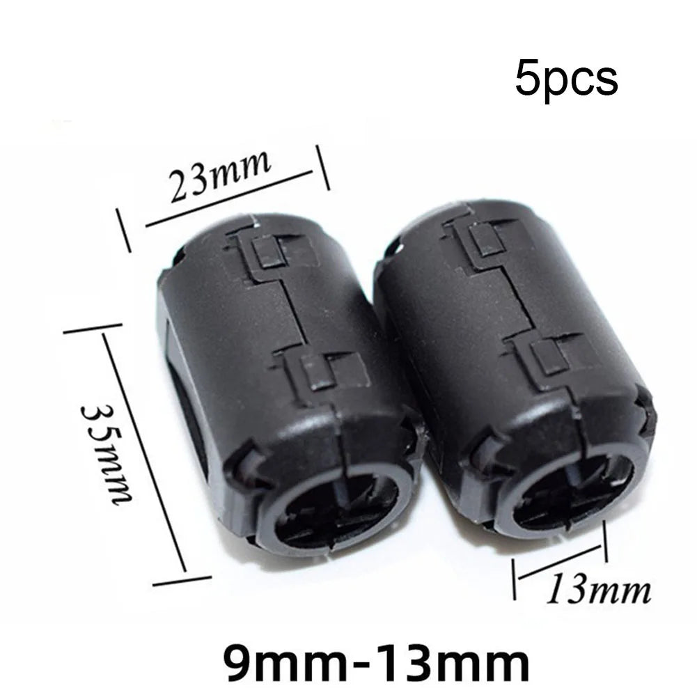 5Pcs 3.5/5/7/9/13mm Toroidal Core Ferrite Bead Clip Choke EMI RFI Noise Filter Clip For USB/Video Cable Power Cord Oasis Select 13mm