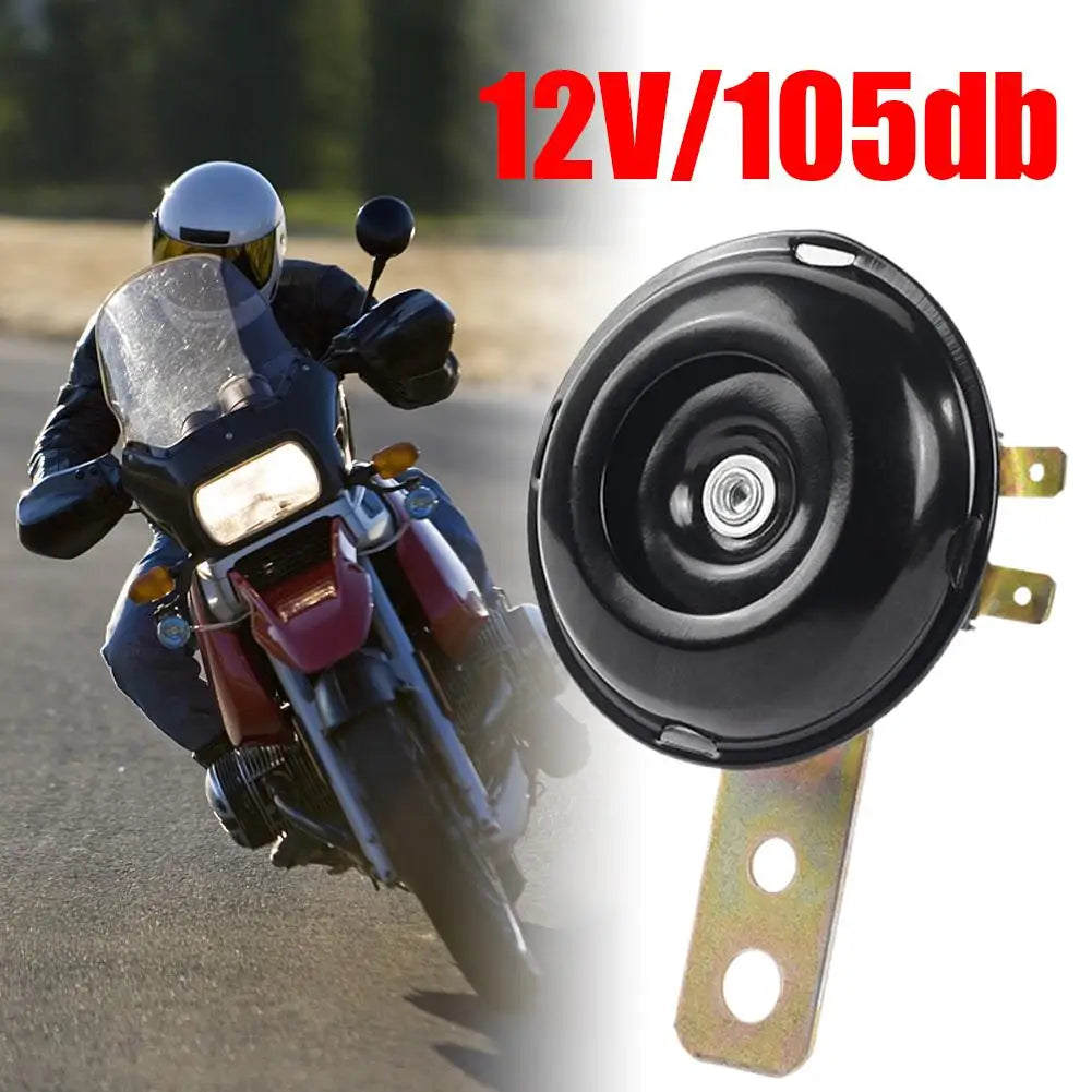 12V Motorcycle Horn Super Loud Waterproof Round Speaker Universal Scooter Motorbike E-Bikes Mopeds Electric Horn Kit Accessories Oasis Select