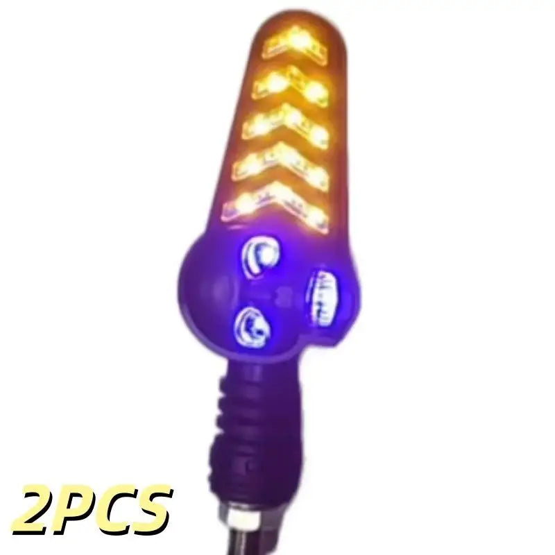 2Pcs Dual Color Skeleton Arrow Amber Flashing Blinker Indicator Motorcycle Owl Shaped LED Turn Flowing Signal Light Oasis Select A2