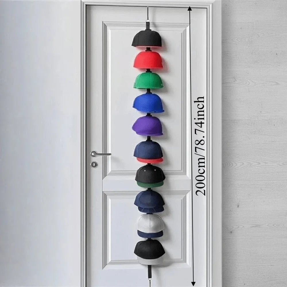 10-Hook Behind-the-Door Cap Rack | Hat Organizer Storage