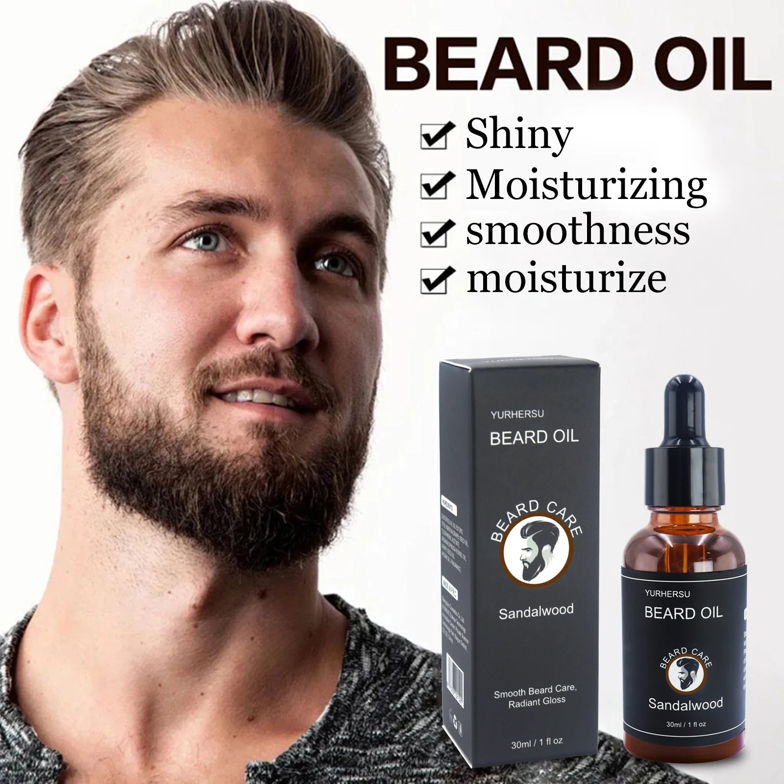YURHERSU Beard Growth Oil – Soft, Thick & Smooth 30ml Beard Growth Oil Oasis Select