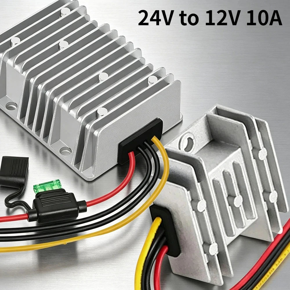 DC 24V Step Down to 12V 10A Waterproof Power Transformer Regulator Power Supply Module Buck Transformer for Golf Cart for klifts Oasis Select