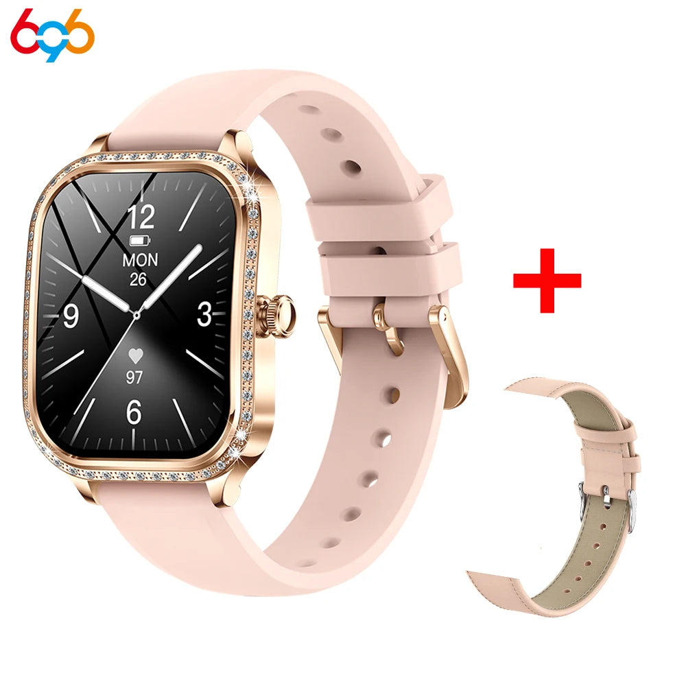 New Women Fashion Smart Watch Lady Blue Tooth Call Smartwatch Waterproof Health Monitor Wristwatch Sports Fitness Tracker Music Oasis Select RGPIS A PIL