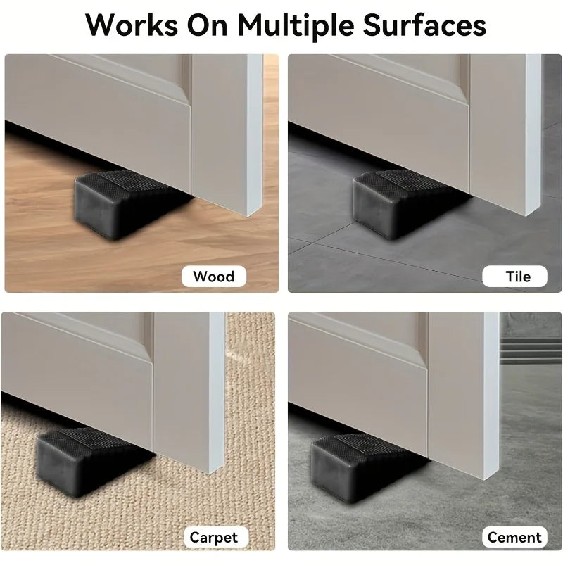 2/4 Pack Anti Slip Heavy Duty Rubber Door Stopper - Multifunctional Home/Office Door Stopper for Wooden Floor, Smooth Tiles Oasis Select