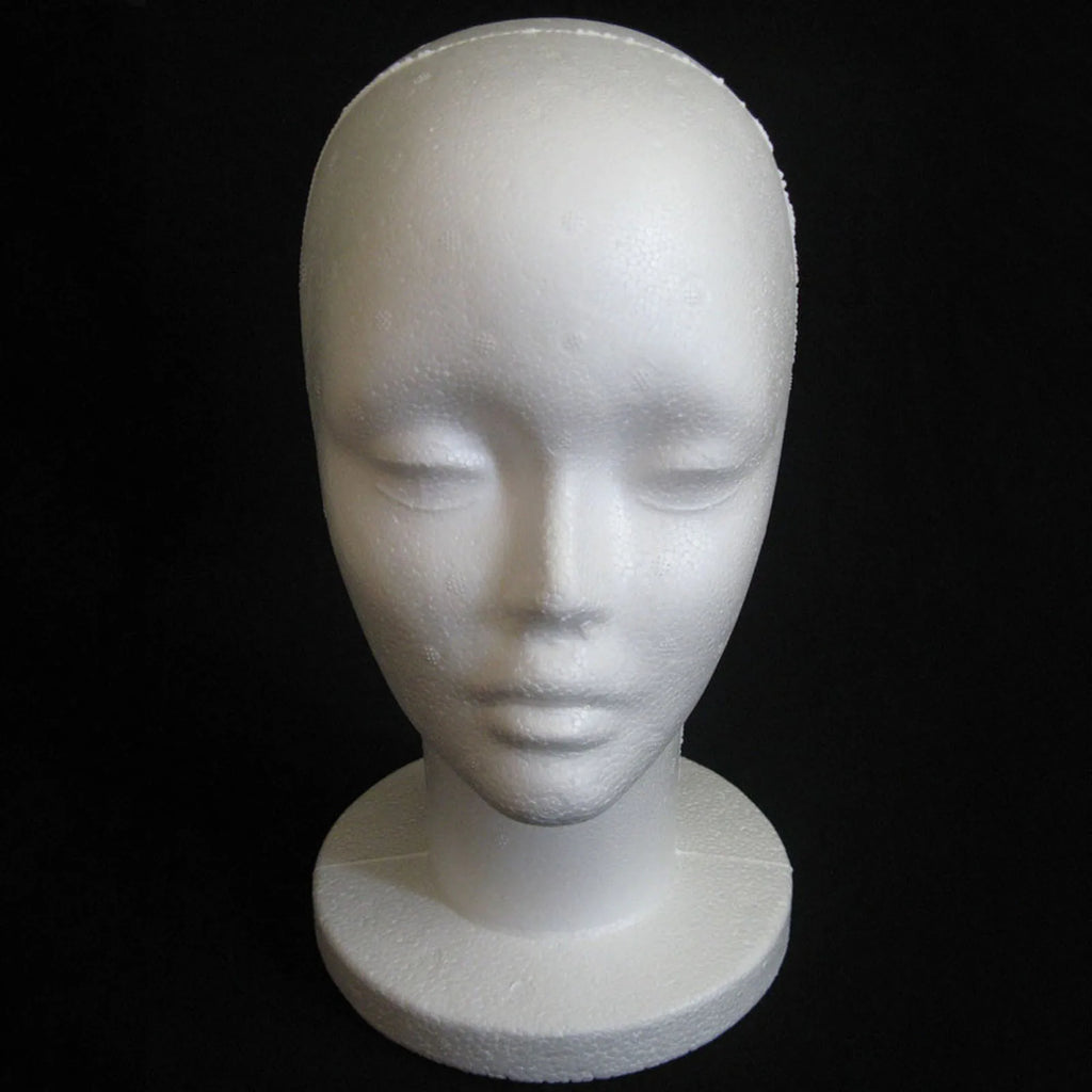 Female Styrofoam Mannequin Manikin Head Model Foam Wig Hair Glasses Display Oasis Select
